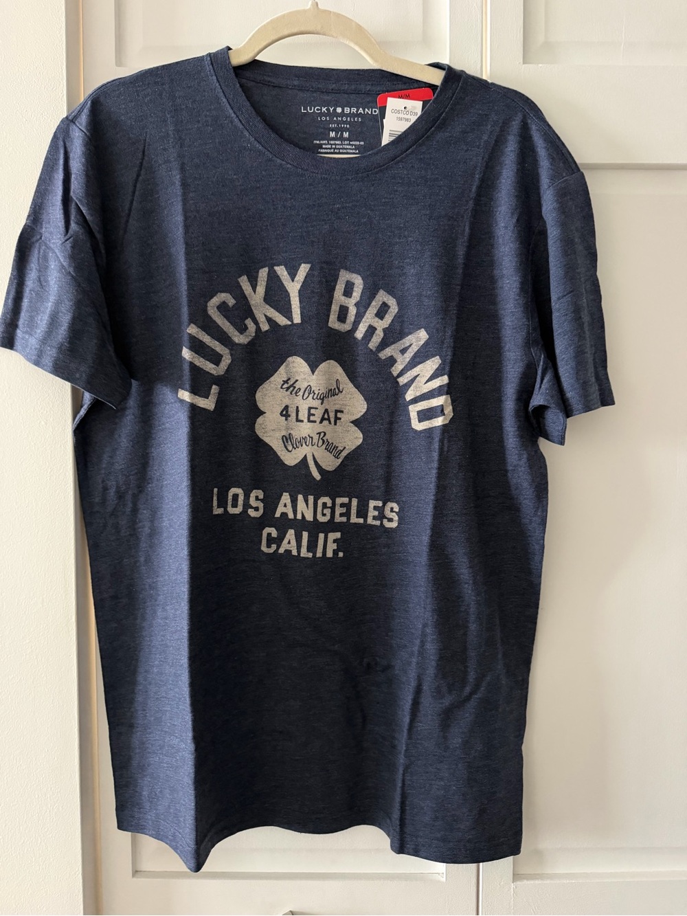 Lucky Brand Navy Heather Los Angeles Clover Graphic Tee M